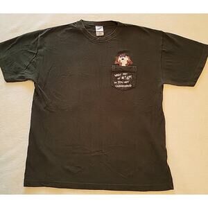 Vintage Taz Embroidered Pocket Shirt Mens Large Looney Tunes Tee Cartoon 90s